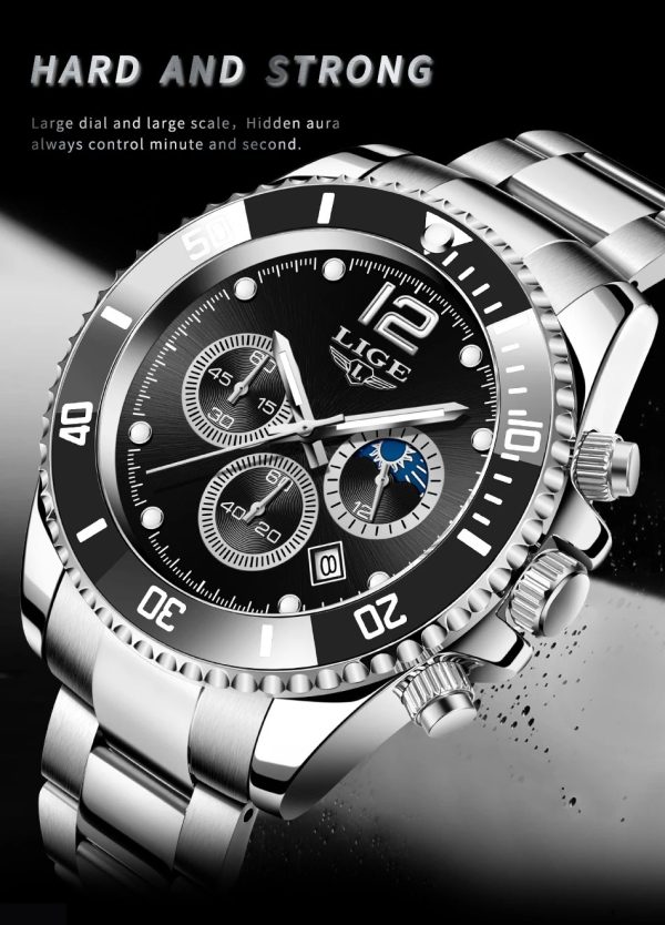 LIGE Eclipse 45 – луксозен хронограф с moonphase | Premium - Image 5