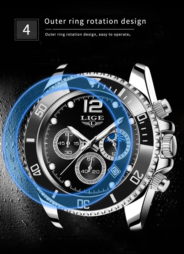 LIGE Eclipse 45 – луксозен хронограф с moonphase | Premium - Image 9