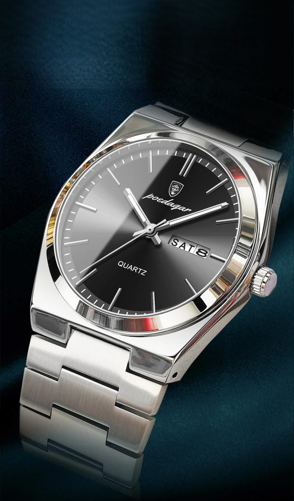 Poedagar 930 Orion 40 – мъжки часовник с черен циферблат и Hardlex стъкло - Image 5