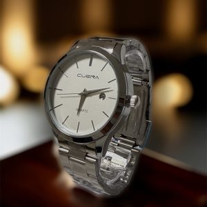 CUENA Pure 891S – елегантен мъжки кварцов часовник с бял циферблат и сребрист корпус