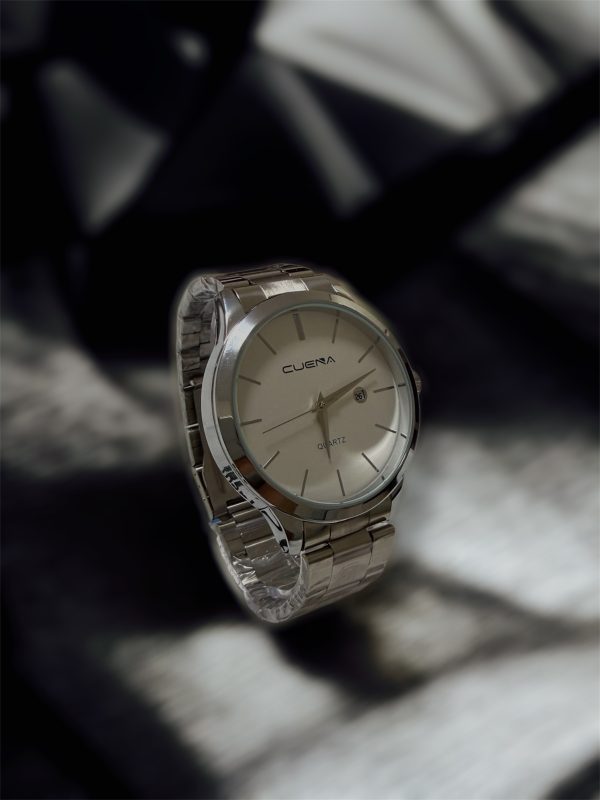 CUENA Pure 891S – елегантен мъжки кварцов часовник с бял циферблат и сребрист корпус - Image 5